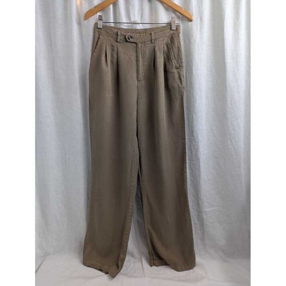 Thread Supply women's small brown chino style pants, wide leg high rise B11
